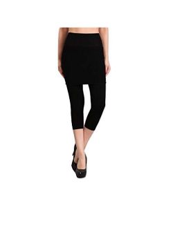 m. rena High Waistband Seamless Legging with Ribbed Skirt. One Size