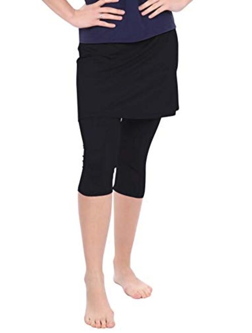 Kosher Casual Women's Skirted Capri Leggings for Exercise & Swim