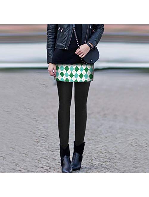 ZIPSAK Womens Skirt Leggings Full Length Warm Plus Velvet Skirted Leggings Leopard Plaid Stripe Polka Dot Print
