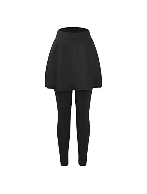 Aniywn Women's Leggings Skirt, Skirted Leggings, Active Skirt with Pockets, Tennis Pants Sports Fitness Culottes