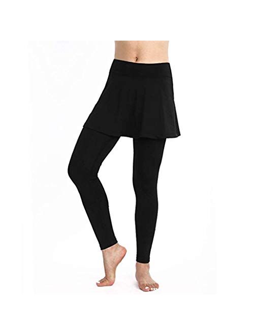 Aniywn Women's Leggings Skirt, Skirted Leggings, Active Skirt with Pockets, Tennis Pants Sports Fitness Culottes