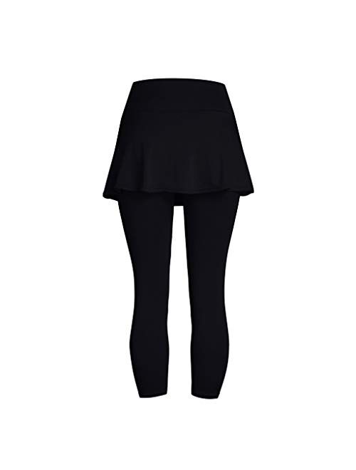 XBKPLO Skirted Legging for Women, Tennis Skirted Leggings Women, Yoga Skorts Legging with Skorts &Women Tennis Clothes