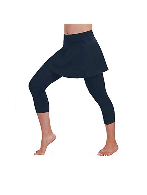 HIRIRI Skirted Legging for Women Yoga Legging Pants Women Tennis Sports Fitness Cropped Trousers Shorts