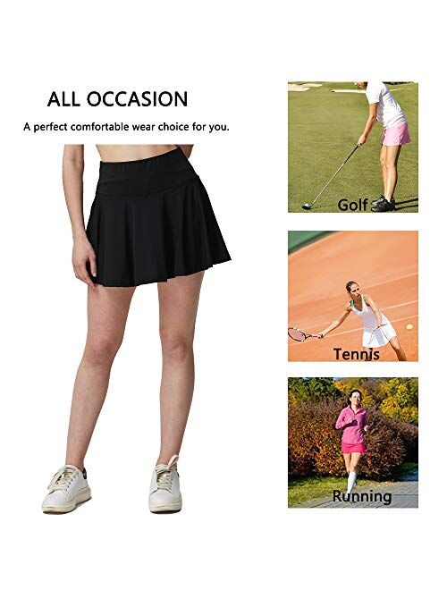 Women's Active Athletic Built-in Shorts Skirt Performance Skort with Pockets for Running Golf Tennis Yoga(S-3XL=US XS-2XL)