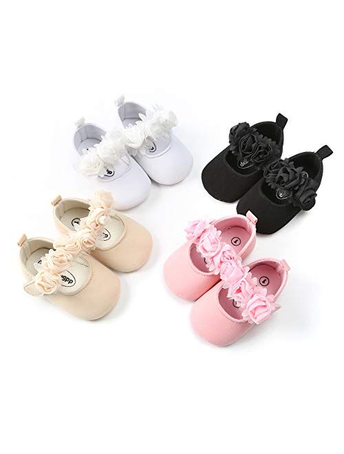 Infant Girl Shoes Mary Jane Flats Wedding Dress Shoes Soft Sole Baby Girls Crib Shoe Baby Princess Shoe First Walkers