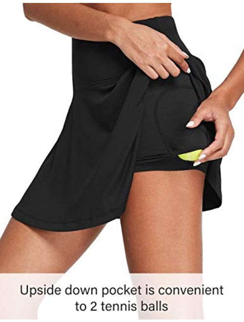 BALEAF Women's High Waisted Tennis Skirt Golf Active Sport Running Skorts Skirts Ball Pockets