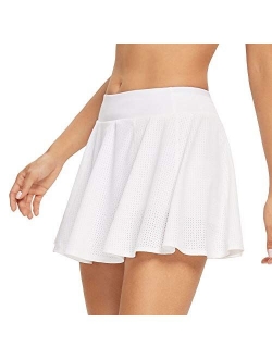 Women's Athletic Stretch Skort Pleated Skirt with Shorts and Pocket for Running Tennis Golf Workout Cheerleading