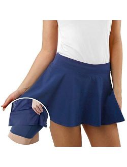 TAIPOVE Women's Pleated Mini Tennis Skirt Athletic Skorts Stretchy Sports Golf Skirts Shorts with Inner Pocket