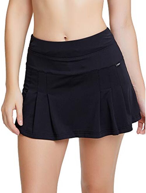 Raroauf Women's Athletic Skorts Lightweight Active Skirts with Shorts Running Tennis Golf Workout Mini Skirt with Pockets