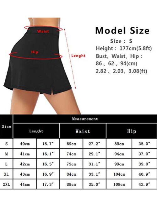 Misterjolly Women's Skort 1/2Pcs Girls Active Athletic Skirt for Running Tennis Golf Workout Sports S-XXL