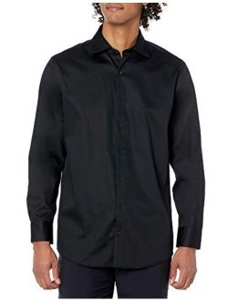 Men's Dress Shirt Regular Fit Stretch Collar Non Iron Solid