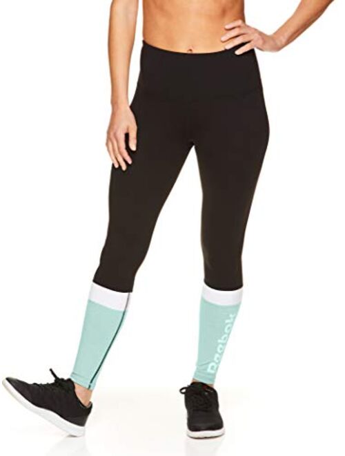 Reebok Women's 7/8 Workout Leggings w/High-Rise Waist - Performance Compression Athletic Tights