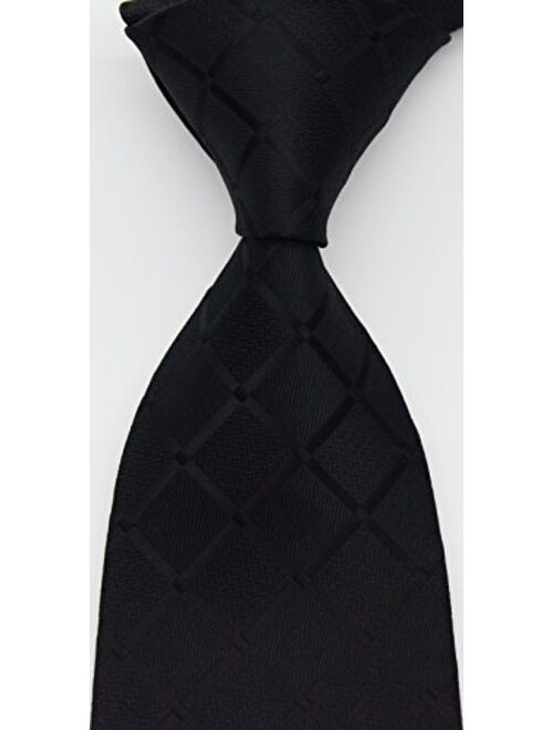 Scott Alone : New Classic Checks Jacquard Woven Silk Men's Tie Necktie