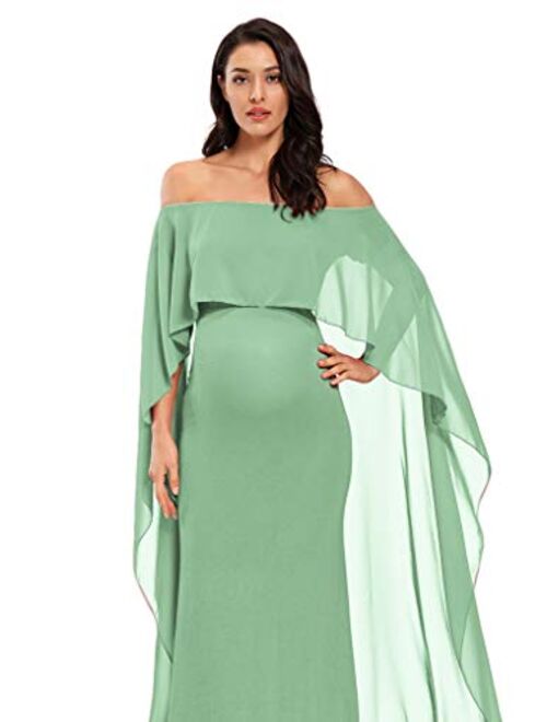 MYZEROING Maternity Gown Fitted Maxi Gown, Long Maternity Tube Dress Photography for Photo Shoot, Baby Shower