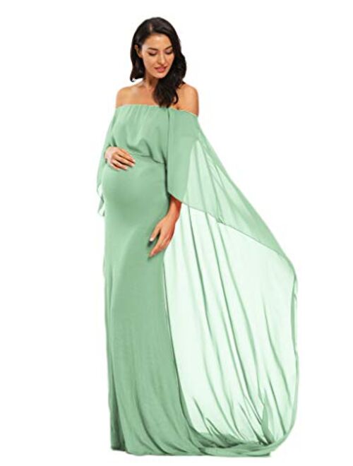MYZEROING Maternity Gown Fitted Maxi Gown, Long Maternity Tube Dress Photography for Photo Shoot, Baby Shower