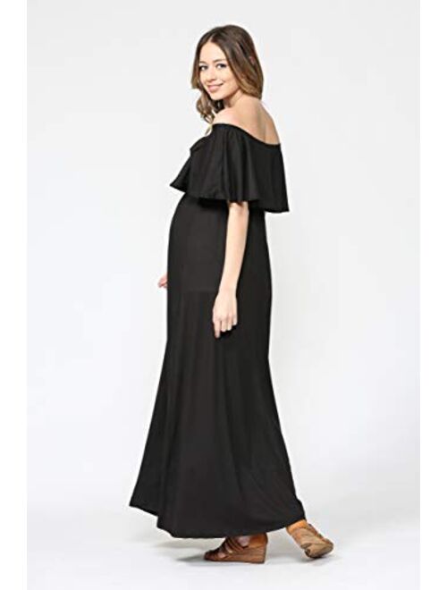 Maternity Dress Off Shoulder Maxi Pregnant Women Baby Shower Photoshoot