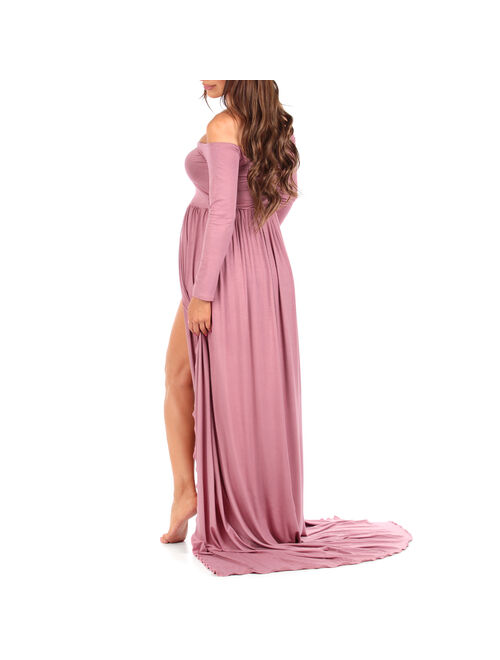 Off Shoulder Maternity Gown For Photoshoots