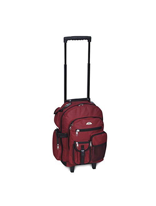 Everest Deluxe Wheeled Backpack, Burgundy, One Size,5045WH-BURG