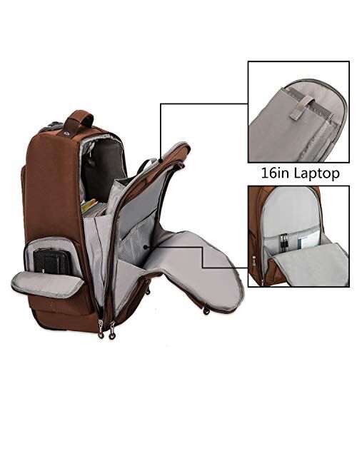 HollyHOME 20 inches Large Storage Multifunction Travel Wheeled Rolling Laptop Backpack Luggage