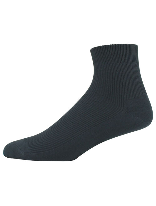 Thin 100% Cotton Ankle Socks - Men's 3-pair pack Thin - HIDDEN ELASTIC AT TOP ONLY - comes up about 2-3 inches above ankle