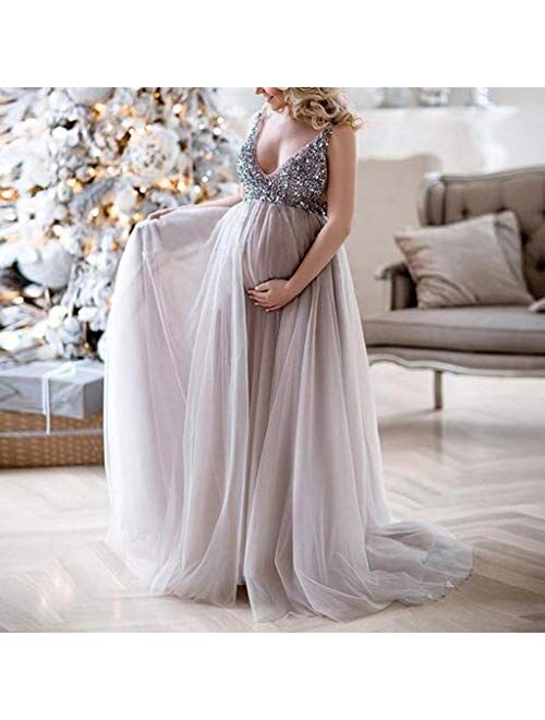 Hemlock Long Maternity Dress, Women Lace Maternity Photo Dress Off Shoulder Photography Pregnancy Dress Wedding Party Dress