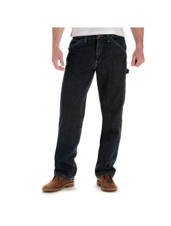 Solid Straight Zipper Fly Carpenter Jeans