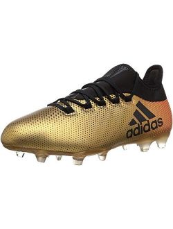 Men's X 17.2 FG Soccer Shoe, Grey/Real Coral/Core Black, 7.5 M US