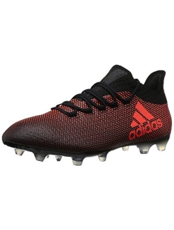 Men's X 17.2 FG Soccer Shoe, Grey/Real Coral/Core Black, 7.5 M US