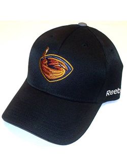 Atlanta Thrashers NHL Black Pro Shape Structured Flex fit Hat Cap L/XL - TS74Z