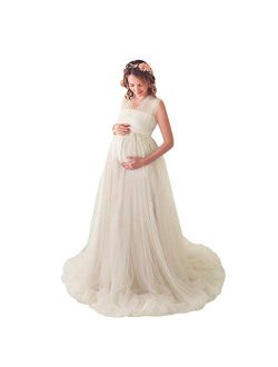 Convertible Multi Way Wrap Tulle Maternity Dress for Photoshoot Baby Shower