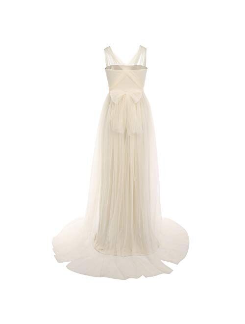Convertible Multi Way Wrap Tulle Maternity Dress for Photoshoot Baby Shower