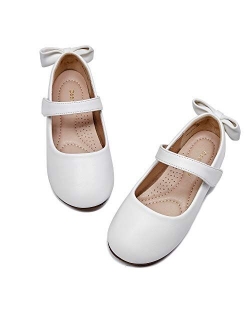 DeerBunny Toddler/Little Kid Girl's Dress Mary Jane Ballet Flats Bow Flower Girl Wedding Party Ballerina Flat Shoes
