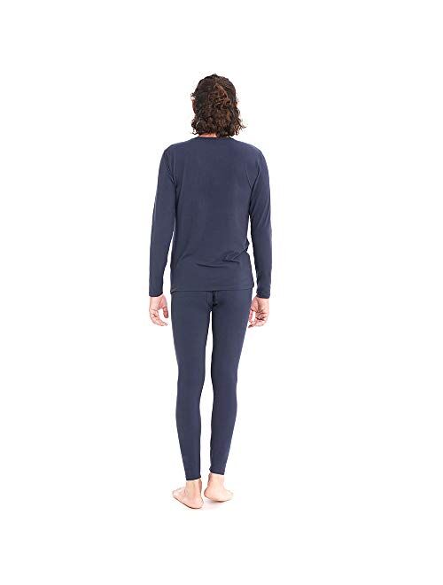 Men's Cotton Thermal Underwear Set Ultra Soft Midweight Long Johns Top & Bottoms