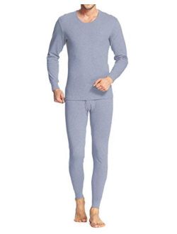 iWoo Men Long Thermal Underwear 2 Pieces Breathable Elastic Thin Johns Sets