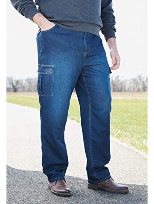 KingSize Men's Big & Tall Relaxed Fit Cargo Denim Sweatpants Jeans