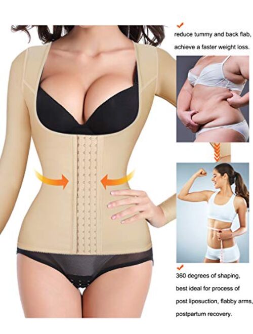 Gotoly Women Waist Trainer Corset Tummy Control Shapewear Upper Arm Shaper Post Surgical Slimmer Compression Tops