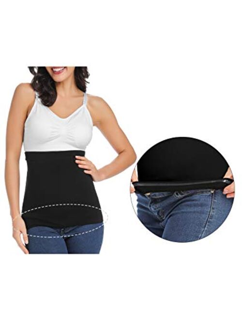Seamless Belly Band with Pants Extenders for Pregnancy and Postpartum, Maternity Shirts Clothing Extender