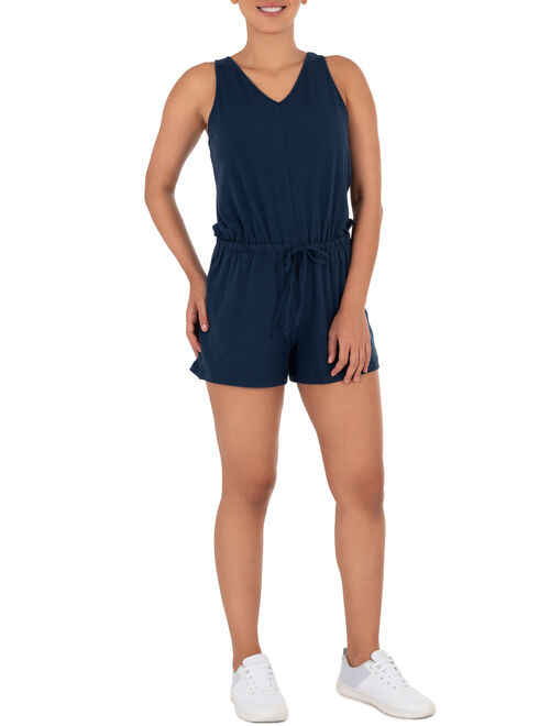 Athletic Works Women's Athleisure Double V-Neck Romper