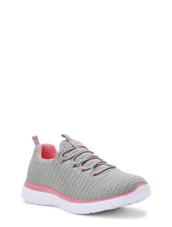 athletic works women's medium and wide width knit slip on shoe