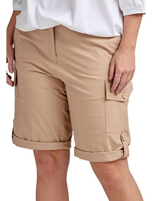 ellos Women's Plus Size Convertible Cargo Shorts