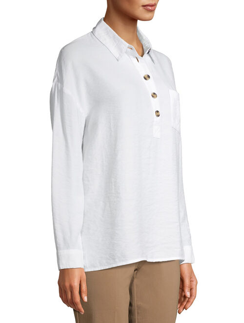 Time and Tru Women's Button Front Tunic