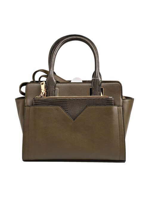 Time and Tru Faux Leather Satchel with Removable Pouch
