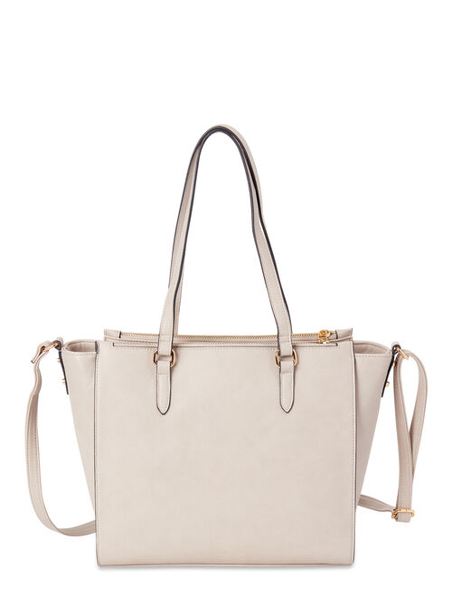 Time and Tru Faux Leather Crossbody Tote Bag