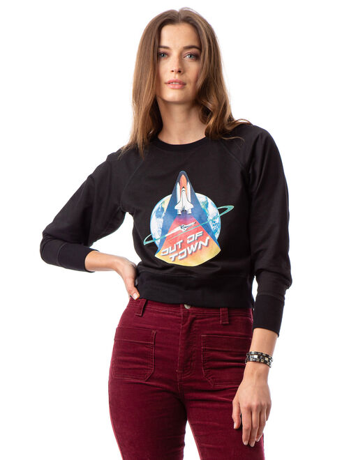 Jordache Vintage Women's Olivia Graphic Logo Raglan Sweatshirt