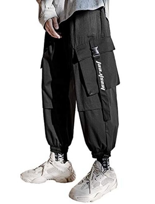 Buy MOKEWEN Men's Urban Techwear Ankle Band Casual Cargo Pants with ...