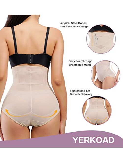 YERKOAD Shapewear for Women Waist Trainer Tummy Control Butt Lifter Panties Hi-Waist Short Stomach Body Shaper Cincher Girdle