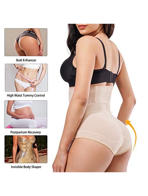 YERKOAD Shapewear for Women Waist Trainer Tummy Control Butt Lifter Panties Hi-Waist Short Stomach Body Shaper Cincher Girdle