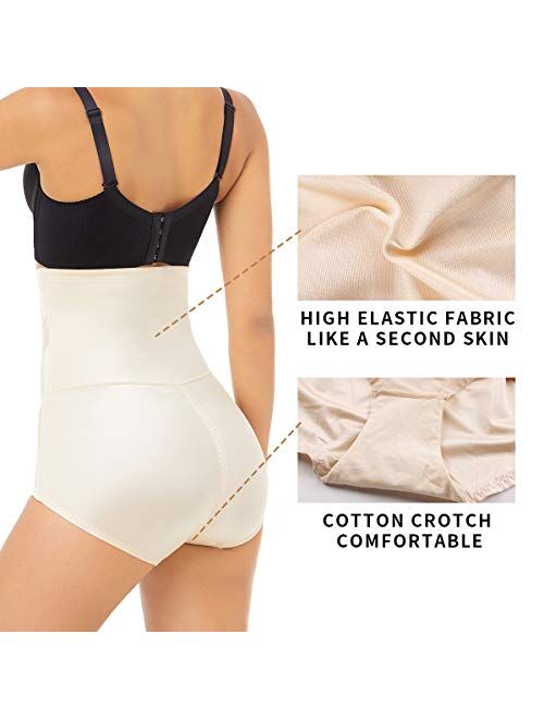PAUKEE Women Shapewear Slimmer Body Shaper Hi-Waist Tummy Control Compression Butt Lifter Panties Girdle