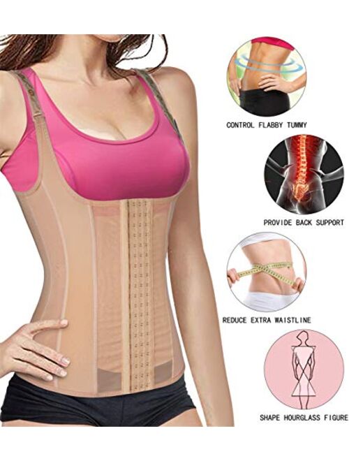 Womens Waist Trainer Corset Vest Weight Loss Breathable Tank Tops Tummy Control Shapewear Slimming Body Shaper