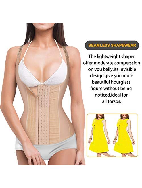 Womens Waist Trainer Corset Vest Weight Loss Breathable Tank Tops Tummy Control Shapewear Slimming Body Shaper